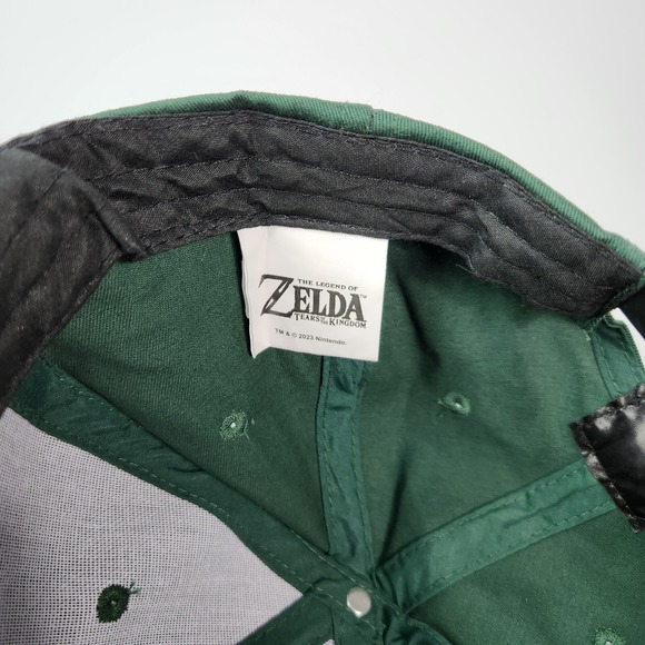 Legend of Zelda Tears Kingdom Green Snapback Hat Triforce Emblem Embroidered - Picture 5 of 6